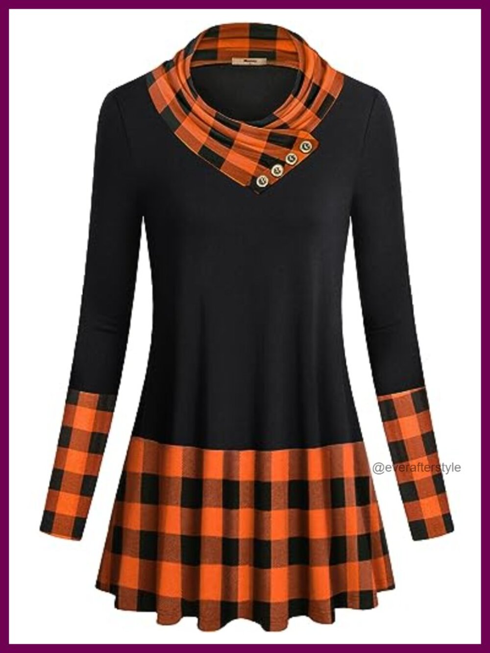 Women's Long Sleeve Cowl Neck Form Fitting Casual Tunic Top Blouse